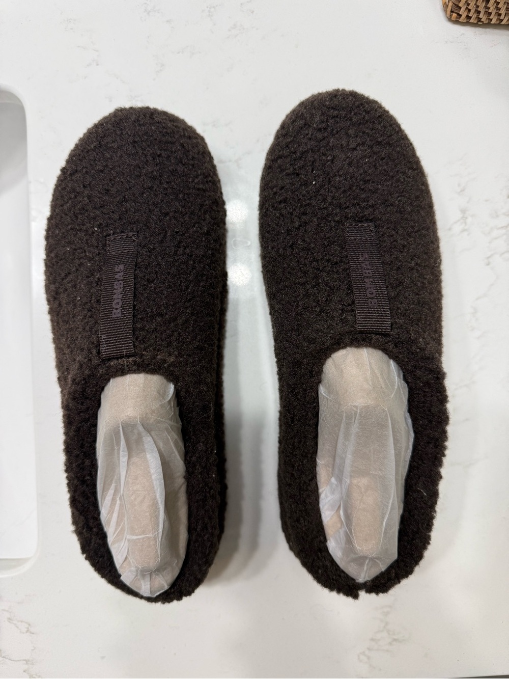 Bombas Women's Dark Brown Sherpa Clog Mules